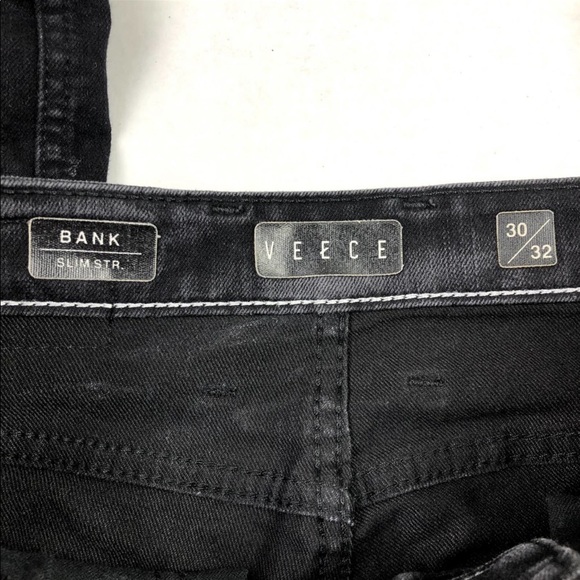 VEECE by Buckle Bank Slimster Black Straight Leg Stretch Denim Jeans Size 30/32 - Picture 3 of 6
